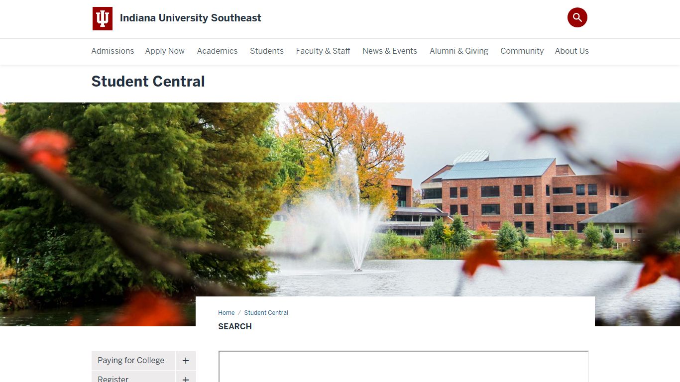 Search : IU Southeast - Student Central